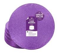 Culpitt Cake Board, Cake Drum, Purple, 10 Inch (254mm) Round, 0.5 Inch (13mm) Thick, (Pack of 5 Boards)