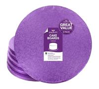 Culpitt Cake Board, Cake Drum, Purple, 12 Inch (304mm) Round, 0.5 Inch (13mm) Thick, (Pack of 5 Boards)
