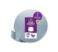 Culpitt Cake Board, Cake Drum, Silver Fern, 12 Inch (304mm) Round, 0.5 Inch (13mm) Thick, (Pack of 5 Boards)