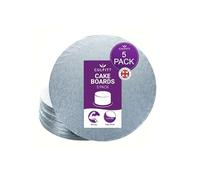 Culpitt Cake Board, Cake Drum, Silver Fern, 10 Inch (254mm) Round, 0.5 Inch (13mm) Thick, (Pack of 5 Boards)