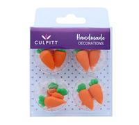 Culpitt Carrot Sugar Pipings, 12 Pack Edible Cake Decorations, 2.5 Centimetre, Orange