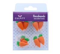 Culpitt Carrot Sugar Pipings, 12 Pack Edible Cake Decorations, 2.5 Centimetre, Orange