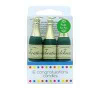 Culpitt Champagne Bottle Candles | 6 Pack | Birthday Cake Candles for Special Celebrations, Plastic Free Pic - 6 Pack