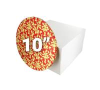 Culpitt Christmas Cake Board & Box Set | 10", Red | White Cake Box & Gold Holly Drum, Festive Cake Transport Combo
