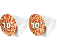 Culpitt Christmas Cake Board & Box Set | 10", Red | White Cake Box & Gold Holly Drum, Festive Cake Transport Combo (Pack of 2)