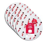Culpitt Christmas Cake Boards | 10" Jolly Snowman Cake Cards, 3mm Thick Round Card Plates For Presenting & Displaying Festive Bakes and Desserts - 5 Pack