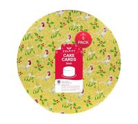 Culpitt Christmas Cake Boards | 8" Gold Robin Cake Cards, 3mm Thick Round Card Plates For Presenting & Displaying Festive Bakes and Desserts - 5 Pack