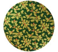 Culpitt Christmas Cake Boards, Classic Gold and Red Holy Design On A Green 12mm Drum for Festive Treats 8" Round - 5 Pack