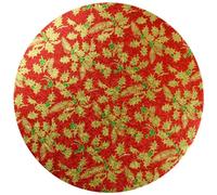 Culpitt Christmas Cake Boards, Classic Gold and Red Holy Design On A Red 12mm Drum for Festive Treats 8" Round - 5 Pack