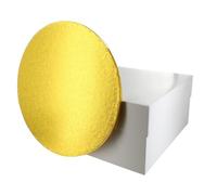 Culpitt Gold Board & Box Set | 8" | White Cake Box & Drum, Box And Cake Board, Storage & Transport Combo