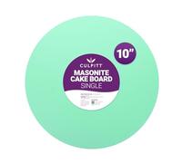 Culpitt Green 10" Masonite Cake Board, Extra Strong, Round, 5mm Thick | Matt Green | 254mm | 10 Inch Round