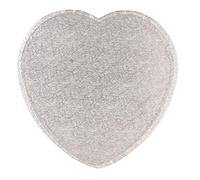 Culpitt Heart Cake Board - 14" Fern Textured Silver Foil Bonded Fibre Board
