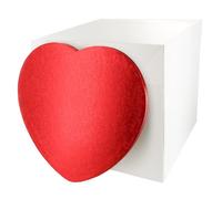 Culpitt Heart Cake Board & Tall Cake Box Set | 12" (30cm) | 12 x 12 x 12 Inch Square Box and Red Cake Drum, Extra Tall Box For Tiered or Decorated Cake Transport