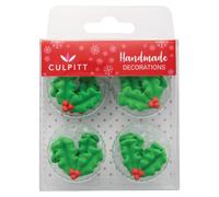 Culpitt Holly Berry Sugar Pipings Edible Royal Icing Decorations Festive C