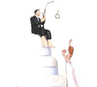 Culpitt "Hooked on Love Humorous Cake Topper for Wedding Celebrations, Artificial Resin, Multi-Colour, 5 x 12 x 12 cm