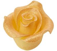 Culpitt Lustre Gold Rose Sugar Soft Edible Cupcake Decorations (Pack of 1, Total 20)