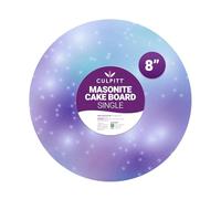 Culpitt Masonite Cake Board, Extra Strong, Round, Pack of 1, Celestial Design - 8 inch (90184)