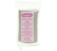 CULPITT Metallic Colour Food Modelling Pastes, Sugar Paste for Celebration Cake Models, Hearts, Stars, Flowers, Leaves, & Floral Gums That Set Hard for a Shimmering Finish - SIlver 100g