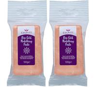 Culpitt Metallic Colour Food Modelling Sugar Paste for Celebration Cake, Stars, Flowers, Leaves, & Floral Gums, Rose Gold, 100 g (Pack of 2)