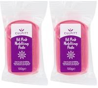 Culpitt Modelling Paste, Hot Pink, Sugarpaste, Gumpaste For Cake Decorating, Flowers, Animals, Figures, Models - Sets Hard, 100g (Pack of 2)