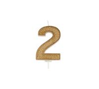 CULPITT Number Candles For Cake & Cupcakes, Single Numbers From 0-9, Say Happy Birthday with These Candle Sparklers, Celebrate Birthdays & Anniversaries with Flair - Gold 2
