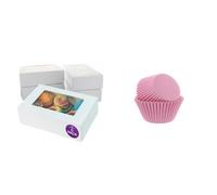 Culpitt Pink Box Set - 50 Cupcake Cases & 5 x 6 Hole Boxes | Bake & Store Muffins, Fairy Cakes