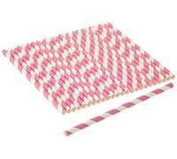 Culpitt Pink Candy Striped Paper Cake Pop Straws, Paper Straws, Lollipop Sticks - Pack of 25