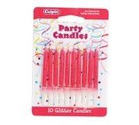 Culpitt Pink Fuchsia Glitter Candles - for birthday cakes