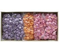 Culpitt Pink, Peach, Lilac Five Petal Flowers Edible Sugar Decorations (Pack of 1, Total 1000)