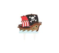 Culpitt Pirate Ship Pic Cake Topper, 1 Pc, Gum Paste Cake Decorations For a Fun Birthday Cake, Colourful Time-Saving Topper, Multicolour, 20125