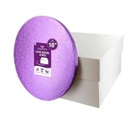 Culpitt Purple Board & Box Set | 10" (25cm) | White Cake Box & Drum, Box And Cake Board, Storage & Transport Combo
