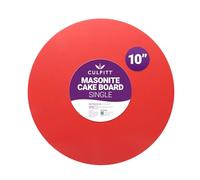 Culpitt Red 10"" Masonite Cake Board, Extra Strong Cake Board, Round Cake Drum, 5mm Thick - 254mm, 10 Inch Round, 90400