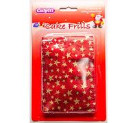 Culpitt Red With Gold Stars Design Traditional Christmas Cake Frill
