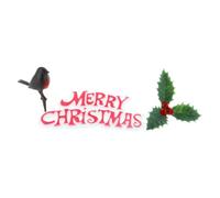 Culpitt Robin, Holly, & Merry Christmas Cake Toppers | 25 Pack Xmas Decoration Set | Food Safe, Ready To Use