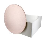 Culpitt Rose Gold Board & Box Set | 8" (20cm) | White Cake Box & Drum, Box And Cake Board, Storage & Transport Combo