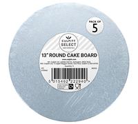 Culpitt Select 13" Cake Boards, Round, 12mm Thick Lightweight Presentation Plate For Celebration Desserts, Birthday Treats, Cupcakes, and More! Strong, 13 Inch, Pack Of 5