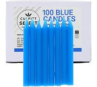 Culpitt Select Blue Birthday Candles, Pack of 100, 51mm Bright Blue Celebration Cake Candles For Boys Party, Birthday, Treats