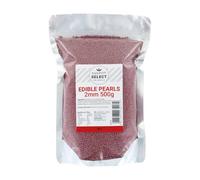 Culpitt Select Nonpareils | Red 2mm Sugar Beads, Edible Sprinkles For Cakes, Cupcakes, Cookies, Ice Cream, and Desserts | 500g