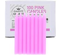 Culpitt Select Pink Birthday Candles, Pack of 100, 51mm Bright Pink Celebration Cake Candles For Girls Party, Birthday, Treats