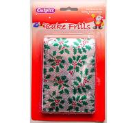 Culpitt Silver with Green Holly Design Traditional Christmas Cake Frill