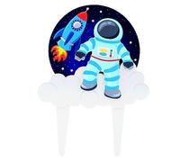 CULPITT Spaceman Pic Cake Topper, 1 Pc, Gum Paste Cake Decorations For Out Of This World Birthday Cake, Colourful Time-Saving Topper