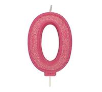 CULPITT Sparkle Number Candles For Cake & Cupcakes, Single Numbers From 0-9, Say Happy Birthday with These Candle Sparklers, Celebrate Birthdays & Anniversaries with Flair - Pink Zero, 613792