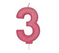Culpitt Sparkle Number Candles For Cake & Cupcakes, Single Numbers From 0-9, Say Happy Birthday with These Candle Sparklers, Celebrate Birthdays & Anniversaries with Flair - Pink 3