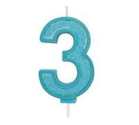 CULPITT Sparkle Number Candles For Cake & Cupcakes, Single Numbers From 0-9, Say Happy Birthday with These Candle Sparklers, Celebrate Birthdays & Anniversaries with Flair - Blue 3