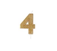 CULPITT Sparkle Number Candles for Cake & Cupcakes, Single Numbers from 0-9, Say Happy Birthday with These Candle Sparklers, Celebrate Birthdays & Anniversaries with Flair - Gold 4
