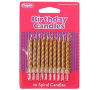 Culpitt Spiral Birthday Pick Candles (Pack Of 10) Gold (One Size)