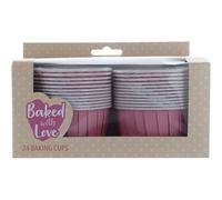 Culpitt Stripe Baking Cups (Pack of 24) in Pink Culpitt Pink