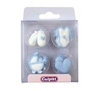Culpitt Sugar Cake Decorations Blue Baby Shapes, 12 Sugar Decorations, Pack of 1