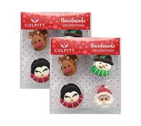 Culpitt Sugar Cake Decorations Christmas Favourites (Pack of 2, Total 24 Decorations)