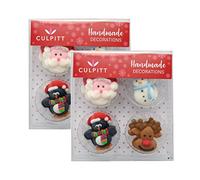 Culpitt Sugar Cake Decorations Christmas Friends (Pack of 2, Total 24 Decorations)